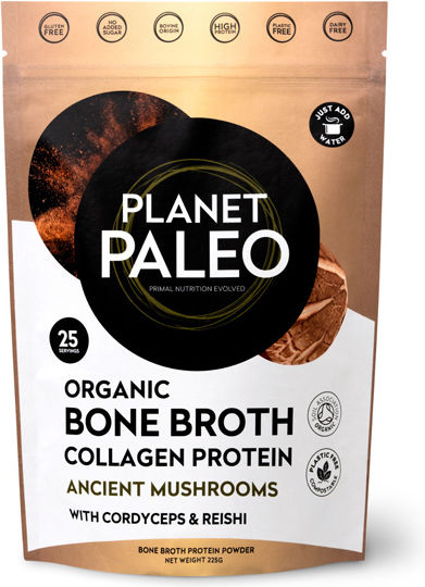 Planet Paleo Organic Bone Broth Collagen Organic with Flavor Ancient Mushrooms 225gr