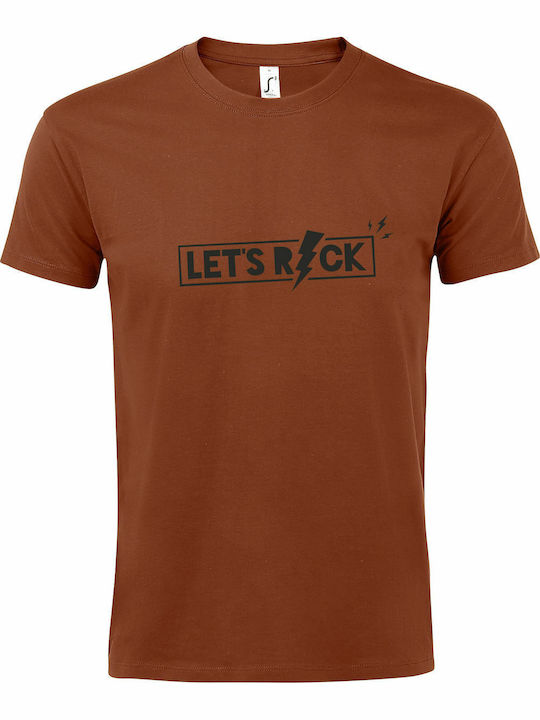 Tricou Unisex "Let's ROCK", Terracotta