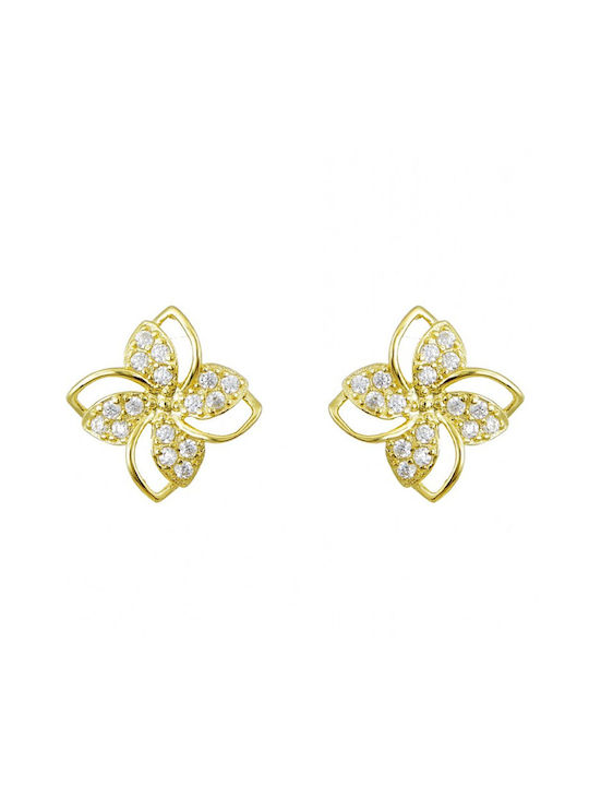 Silver Gold plated earrings Flower 925