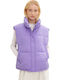 Women's Short Puffer Jacket for Spring or Autumn Digital Purple