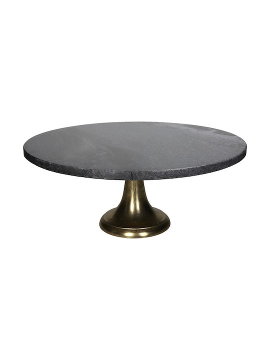 ArteLibre Tortieră Sticlă cu Capac și Picior Negru 36.7x36.7x15.2buc