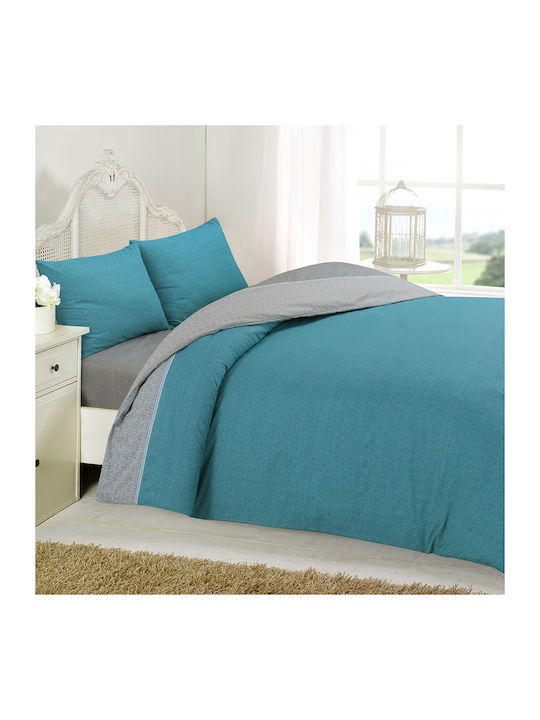 Anna Riska Sheet Sets Single with Elastic 100x200+25cm. Premium 5010 Petrol Blue 3pcs