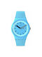 Swatch Proudly Uhr Batterie mit Blau Kautschukarmband