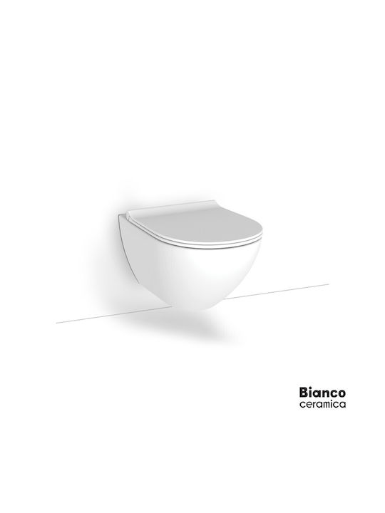Bianco Ceramica Bakelite Soft Close Toilet Slim Seat White Matt Remo 45cm