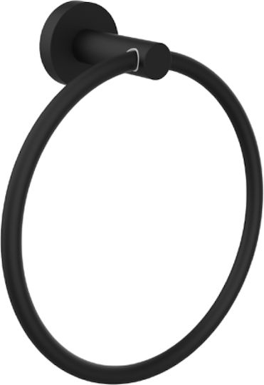 Kolossos Fiera Single Wall-Mounted Bathroom Ring Black