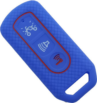 Silicone Car Key Cover Case with 3 Buttons for Honda Blue
