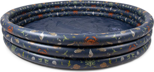 Filibabba Children's Round PVC Swimming Pool 230lt Inflatable 150x35cm Black