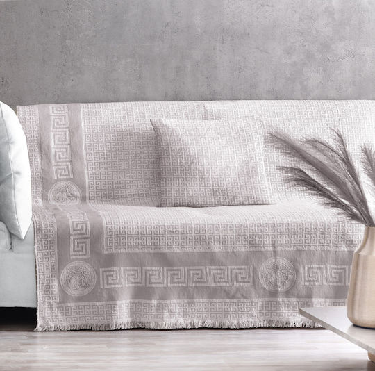 Makis Tselios Home Meandros Фотьойл Throw Шенил 180x180см Сив