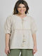 Ble Resort Collection Summer Linen Tunic with 3/4 Sleeve Beige