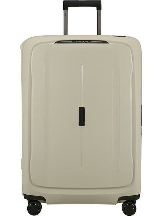 Samsonite Essens Large Hard Beige Suitcase with 4 Wheels Height 75cm