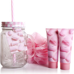 Pokhara Marshmallow Skin Care Set for Moisturizing with Body Cream , Hand Cream & Sponge