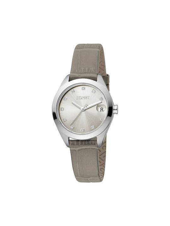 Esprit Watch with Gray Leather Strap