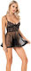 Moongirl Alina Set Babydoll Sexy Negru