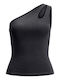 Jack & Jones Women's Summer Blouse Cotton with One Shoulder Black