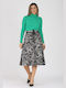 Midi skirt with patterned clouse