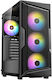 Antec AX61 Gaming Midi Tower Κουτί Υπολογιστή με Πλαϊνό Παράθυρο και RGB Φωτισμό Μαύρο