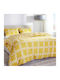 Cannon Set Husă de Pilotă Bumbac Single cu Față de Pernă 170x250 Fresh Labyrinth Yellow