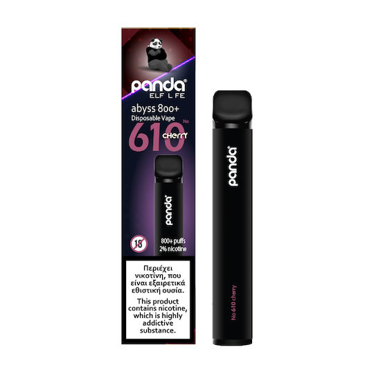 Panda Abyss Einweg-E-Zigarette 800 Einweg-E-Zigaretten Kirsche 2ml 20mg Schwarz