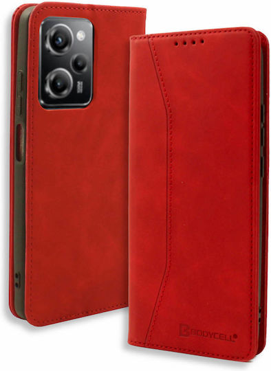 Bodycell 5G Buchen Sie Synthetisches Leder Rot (Poco X5 Pro)