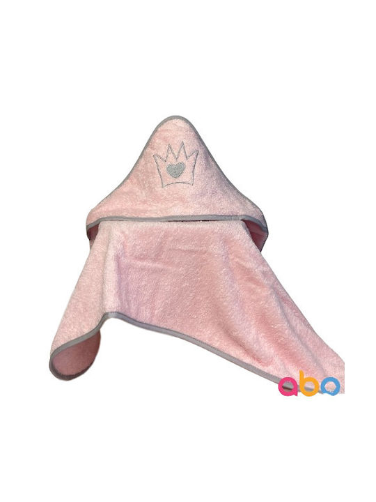 abo Hooded Baby Bath Towel Little Princess Pink