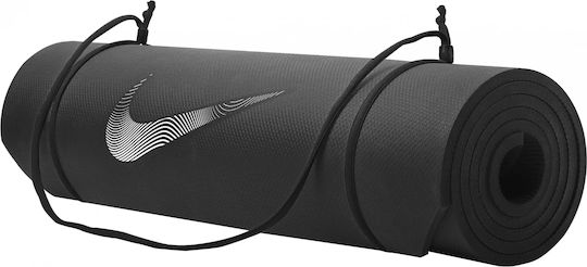 Nike Στρώμα Γυμναστικής Pilates Μαύρο με Ιμάντα Μεταφοράς Πάχους 0.8cm