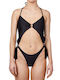 One-Piece Swimsuit with Cutouts Black