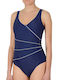 Naturana One-Piece Swimsuit with Open Back Navy Blue