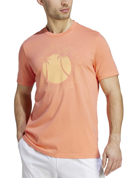 adidas Racquet Sun Graphic HZ9014 Ανδρική Μπλούζα Πορτοκαλί