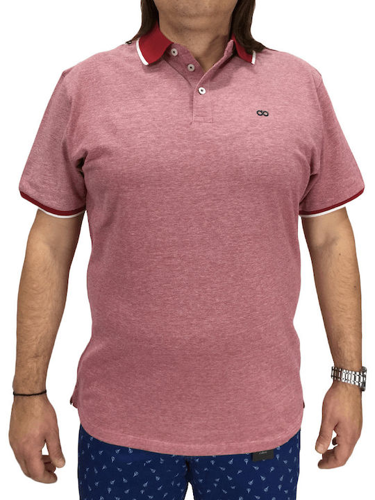 Double S Ανδρικό T-shirt Κοντομάνικο Polo Κόκκινο