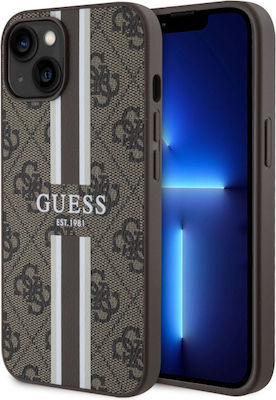 Guess Printed Stripes MagSafe Umschlag Rückseite Kunststoff Braun (iPhone 14) GUHMP14SP4RPSW