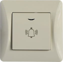 Lineme Complete Wall Push Bell Button with Frame Beige 50-00108-30