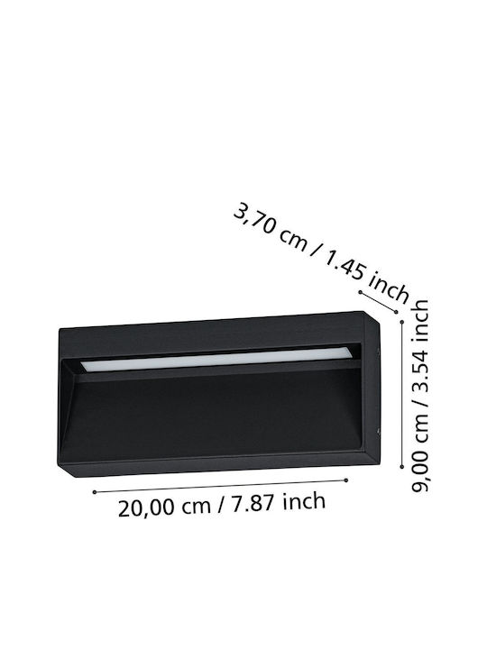 Eglo Стенен Външен Плафон LED IP65 с Топло бяло Светлина 20x9x9εκ.