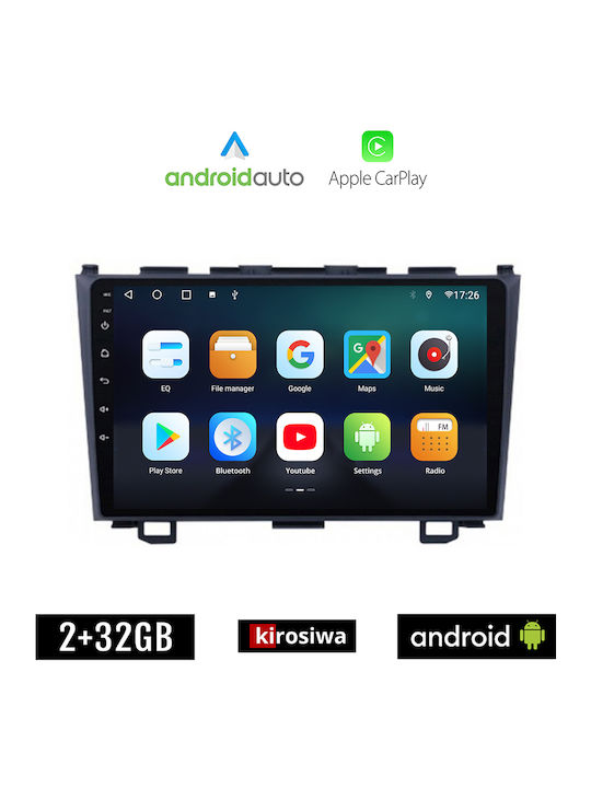 Kirosiwa Ηχοσύστημα Αυτοκινήτου για Honda CR-V 2007-2012 (Bluetooth/USB/AUX/WiFi/GPS/Apple-Carplay/Android-Auto) με Οθόνη Αφής 9"