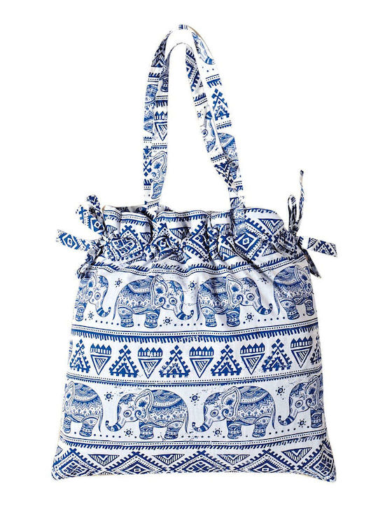 Kentia Maitai 232 Υφασμάτινη Τσάντα Θαλάσσης με Ethnic σχέδιο Μπλε