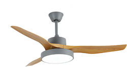 Inlight Ceiling Fan 132cm with Light and Remote Control Beige