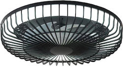 Inlight Waterton Ανεμιστήρας Οροφής 55cm με Φως και Τηλεχειριστήριο Μαύρος