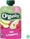 Organix Fruit-Vegetable Puree Pulp Pear & Raspberry with Flavor Pear & Raspberry No Added Sugar 100gr for 6+ Months