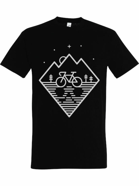 T-shirt Unisex " Bicycle Lover, Minimal Design ", Black