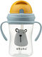 Akuku Baby Cup with Handles and Straw Bear made of Plastic Light Blue 300ml for 9m+m+