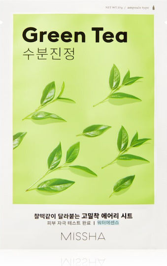 Missha Airy Fit Sheet Μάσκα Προσώπου για Ενυδάτωση με Πράσινο Τσάι 19gr