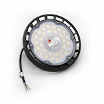 Adeleq Lumină clopot comercială LED 100W Alb natural 10000lm cu LED încorporat Negru Ø23cm