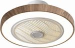 Lineme Aurora Deckenventilator 50cm mit Licht und Fernbedienung Braun