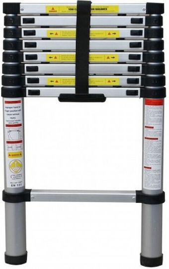 Prostep Telescopic Ladder Aluminum 12 of Steps with Maximum Height 3.8m