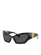 Damen Sonnenbrille mit Schwarz Kunststoff Gestell und Gray Linse