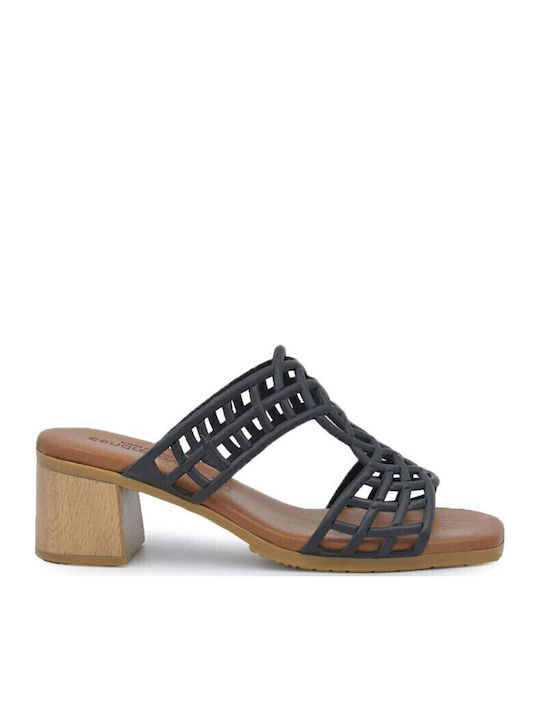 Eva Frutos Leder Sandalen Anatomisch Schwarz