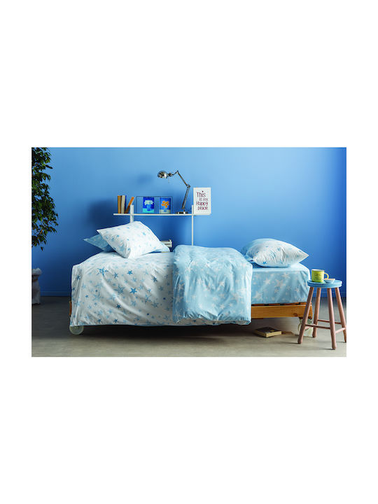 Charalambidis Textiles Παιδικό Πάπλωμα Μονό Γαλαξίας Γαλάζιο 160x240εκ.