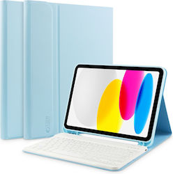 Tech-Protect Smartcase + Keyboard Flip Cover Δερματίνης με Πληκτρολόγιο Sky Blue (iPad 2022 10.9'')