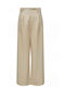 Only Women's Fabric Trousers with Elastic in Wide Line Oxford Tan