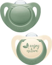 Nuk For Nature Πιπίλες Σιλικόνης Enjoy Nature - Μπεζ - Πράσινο για 18-36 μηνών 2τμχ