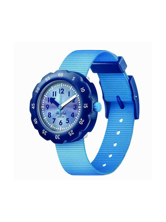 FlikFlak Παιδικό Αναλογικό Ρολόι με Υφασμάτινο Λουράκι Γαλάζιο